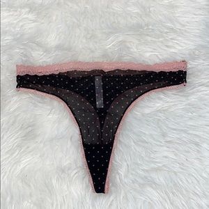 NWOT Gilligan & O'Malley Black Polka Dot Thong